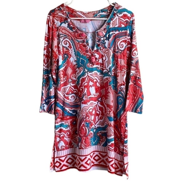 Joyous & Free Pink Hand Beaded Mini Short Dress Top size M - Picture 1 of 6